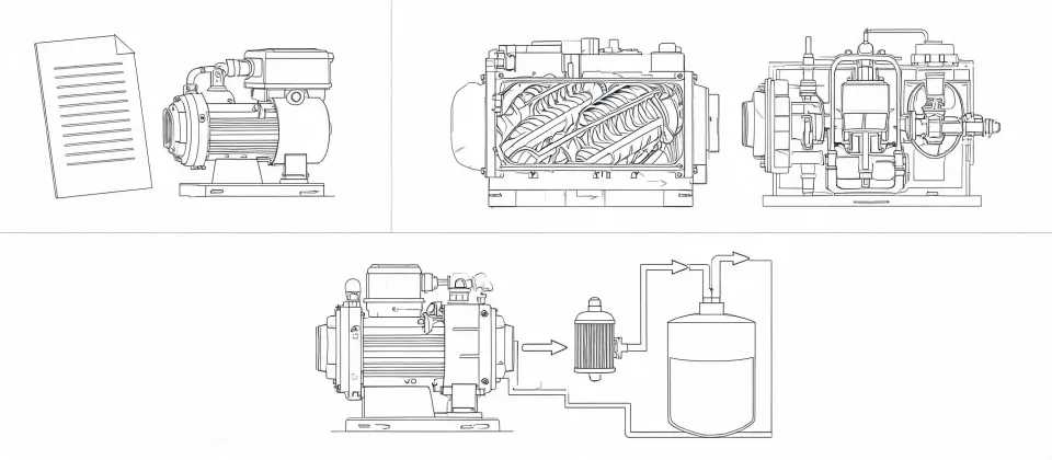 Diagram of refrigeration compressor RFQ coordination from duty brief to factory quotes
